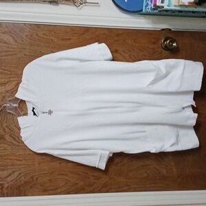 Dotti L swimsuit coverup, white terry with starfish pattern, good condition